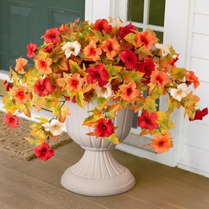 Fleurs artificielles en soie de type Morning Glory, résistantes aux UV, anti-décoloration, plantes de simulation pour la décoration intérieure et extérieure du jardin et du balcon - Product Image 2