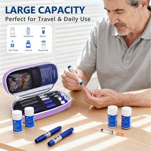 Estuche de Viaje para Insulina Aprobado por la TSA, con Pantalla de Temperatura y Bolsas de Hielo para 3-4 Plumas, Estuche para Medicamentos Diabéticos - Product Image 2