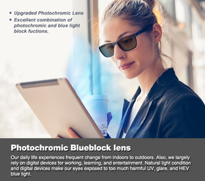 Lentes Ópticas de Resina Dura Fotocromáticas con Base Blanca y Corte Azul, Material de Base Transparente, Lentes de Transición con Rayos Azules - Product Image 2