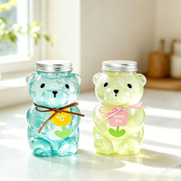 Bouteille en plastique épaisse portable en forme d'ours Teddy pour animaux de compagnie, idéale pour les jus et les boissons – Vente en gros
