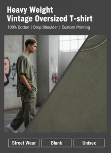 T-shirt Homme Oversize Vintage en Coton Tissé Personnalisable, Écologique, avec Impression de Logo Personnalisé, Style Urbain – Meilleures Ventes - Product Image 6
