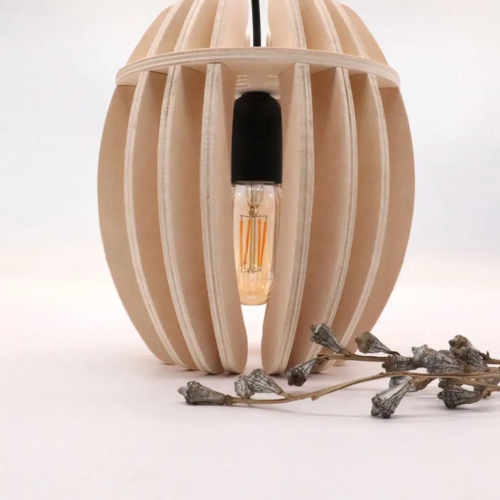 ベストセラーレーザー彫刻カスタム木製ランプシェードDIYローソク足LEDライトホーム良いもの