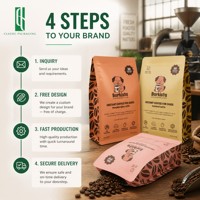 Sachet Doypack Personnalisé Imprimé en Héliogravure avec Fenêtre, Anti-humidité, Qualité Alimentaire, Fermeture Éclair, en PET/CPP pour Grains de Café et Aliments pour Animaux
