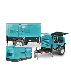 Compressore d'aria a vite portatile mobile diesel