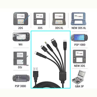 5-in-1 USB-Ladekabel für NDSL DS Lite für 3DS für GameBoy Advance GBA SP USB-Kabel für PSP für WiiU