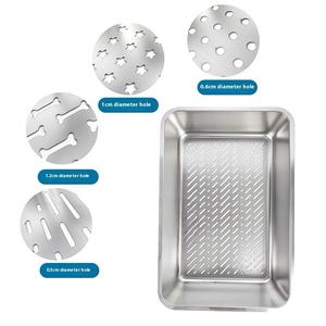 Bandeja de arena para gatos de acero inoxidable de doble capa, capacidad de 20L, filtrado de detección, fácil limpieza, funciones mejoradas de promoción de higiene - Product Image 4