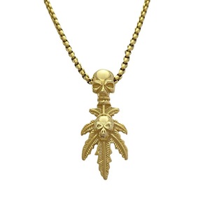 Yunnique – collier avec pendentif tête de mort en acier inoxydable doré, style rétro Punk, bijoux pour hommes, pendentif à la mode - Product Image 5