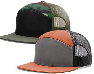 Gorra Trucker Personalizada de 7 Paneles con Logo, Ajustable, Visera Plana, Malla de Algodón, Bicolor, Casual, para Senderismo/Pesca/Béisbol - Product Image 3