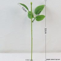 Aierflorist Batang Bunga Sabun Baru 32cm Batang Mawar Buatan dengan Daun dan Dekorasi untuk Bunga Batang Bunga Buatan
