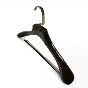 Luxury Cherry Color Big Coat Hanger with Spring Bar from Manufacturer Wholesale