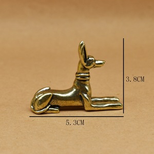 1 unidad, superventas, estatua de latón macizo retro de <span class=keywords><strong>perro</strong></span> de caza faraónico, adorno para sala de estar, escritorio, mascota de té, decoración del hogar, venta al por mayor - Product Image 2