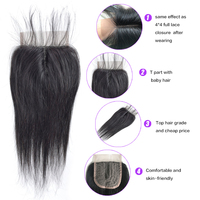 Vente en Gros de Cheveux Humains Bruts Non Transformés Péruviens Naturels Noirs Remy Vierges Cheveux Humains Brésiliens Vendeur de Fermeture
