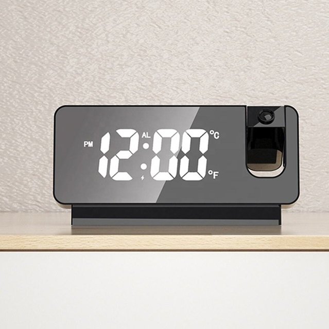 NEW LED Digital Projection Alarm Clock Table Electronic Alarm Clock with Projection Time Projector Bedroom Bedside Clock