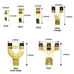 Gancho para Colgar Cuadros de Hierro Resistente, Chapado en Cobre Dorado, Estilo Europeo, de 10LB-75LB, para Montaje en Pared del Hogar, Marca ENCI - Product Image 6