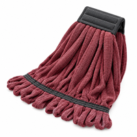 Recharge de balai industriel en microfibre absorbante à extrémités bouclées, avec bande large, pour l'entretien des sols d'entrepôt