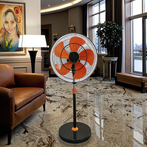 18-inch Orange Metal Mechanical Bladeless Oscillating Energy Efficient Outdoor Hotel Electric <strong>Upright</strong> Air Cooling <strong>Fan</strong> Adjustable - Product Image 1