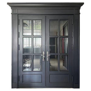 Puerta de Vidrio y Acero de Alta Calidad Hecha a Medida para Entrada de Edificio, Diseño Moderno para Hotel, Puerta Principal Plegable - Product Image 1