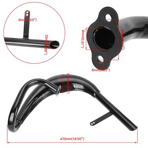HIAORS Performance tube de chambre d'extension du silencieux d'échappement pour 2 temps 50cc 66cc 80cc moteur moteur à gaz vélo noir - Product Image 4