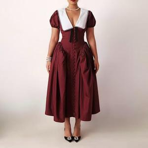 Nuevo Diseño de Vestido Midi Elegante de Verano para Mujer, con Mangas Abullonadas y Botones, Estilo Girdle - Product Image 4