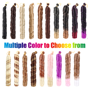 Tresses au <span class=keywords><strong>Crochet</strong></span> Spirale Souple Françaises 22 Pouces pour Extensions de Cheveux Synthétiques Couleur Ombrée Ondulées Élastiques Grande Boucle Française - Product Image 5