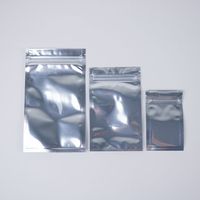Sacs Mylar à fermeture éclair refermable en aluminium argenté, scellables à chaud, anti-odeur, pour bonbons et snacks, avec trois soudures latérales, vente en gros d'usine
