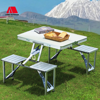 Fortschrittlicher Strand-Klapptisch aus Aluminiumlegierung, Höhenverstellbar, Multifunktional, Tragbarer Grill-Camping-Picknick-Selbstfahrer-Outdoor-Rolltisch
