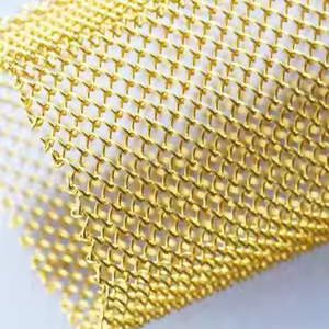 2m * 3m chainmail Vòng kim loại lưới Rèm trang trí dây màu đồng lưới thép không gỉ Vòng lưới - Product Image 3