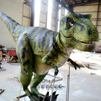Costume de dinosaure T-Rex réaliste à plumes, avec jambes visibles, léger, flexible, taille personnalisable pour centres commerciaux et salles de jeux