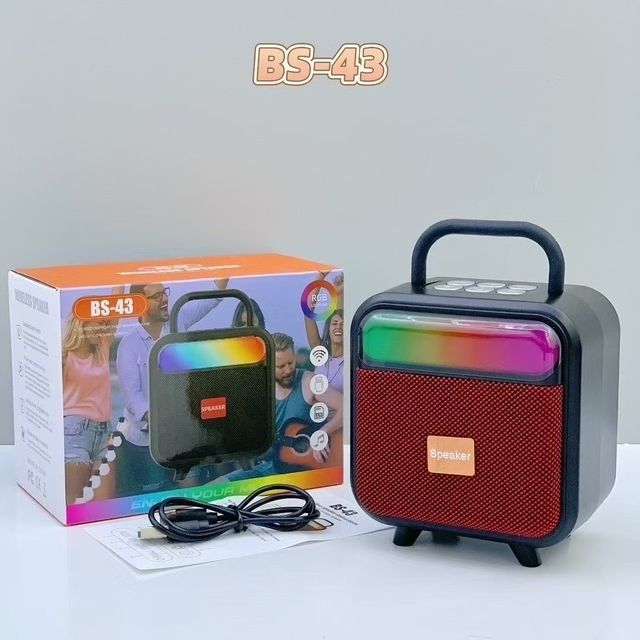 BS-43 Speaker - Portable RGB Wireless Audio System - Compact Wireless Mini Speaker for Desktop Network Setup