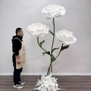 Flor de Papel <span class=keywords><strong>Gigante</strong></span> Hecha a Mano de Estilo Nuevo y Popular 2026 con Estambres Brillantes, Decoración Floral Única para Escaparates de Centros Comerciales - Product Image 1
