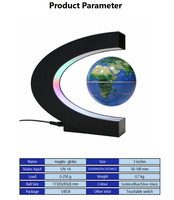Globe flottant magnétique, carte du monde rotative à lévitation avec lumières LED Globe flottant à lévitation magnétique pour décoration