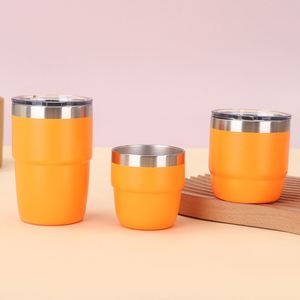 Mug en acier inoxydable de qualité supérieure, empilable, 4 oz, 6 oz, 8 oz, tasse à café isolée sous vide avec couvercle coulissant magnétique pour la maison et le bureau - Product Image 4