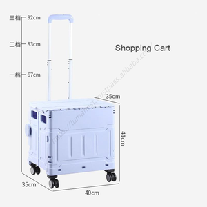 Carrito de Compras Plegable Portátil de Plástico con 4 Ruedas, Colorido, para Camping, Marca Proins, Venta al Por Mayor - Product Image 3