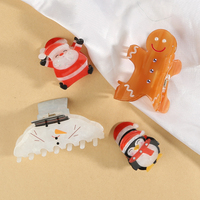 Accessoires de cheveux de Noël à motif animalier de dessin animé, pinces à cheveux élégantes en acétate de cellulose avec design en forme de griffe