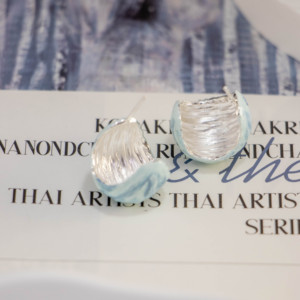 Pendientes de Borla con Piedras Preciosas Reales de Plata con Baño de Rodio y Piedra Lunar Azul Ovalada, Estilo Bohemio, Certificados - Product Image 4