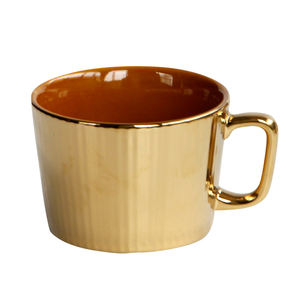 <span class=keywords><strong>Tazas</strong></span> Modernas de Cerámica con Asa Dorada, Pintura en Lámina de Oro Real de 24k Heraeus Alemania, Logotipo Personalizado Completo, Alta Calidad - Product Image 1