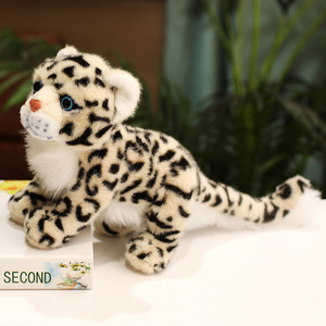 Vente en gros de jouets en peluche <span class=keywords><strong>super</strong></span> doux, simulation d'animaux du zoo, poupée réaliste, petit jouet léopard des neiges - Product Image 6