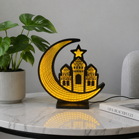 Lampe tunnel LED TSINYE Ramadan Mubarak, croissant de lune et mosquée, veilleuse pour la décoration du Ramadan, décoration de table à la maison