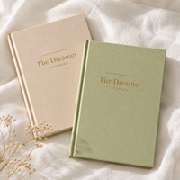 Carnet de notes personnalisé Dreamer Journal, couverture rigide en lin, beige et vert bicolore, dorure à chaud, minimaliste, cadeau littéraire, OEM ODM en gros