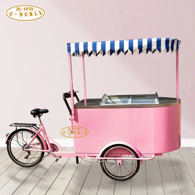Морозильная камера мобильного трицикл Мороженое Велосипед Электрический 3-х колесный уличные бизнес велосипед