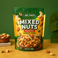Sachet refermable personnalisé avec logo imprimé pour snacks, noix, amandes, noix de cajou – Emballage alimentaire réutilisable de qualité alimentaire, pochette verticale