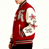 Blouson hiver personnalisé en chenille avec logo brodé blousons baseball en laine manches en cuir vestes universitaires Letterman vintage pour hommes