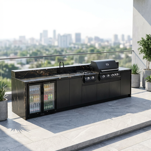 Cuisine barbecue extérieure  et station de grill pour villas Four électrique encastré sur mesure et gril en acier inoxydable - Product Image 1