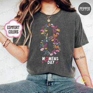 T-Shirt da Donna Comfort Colors, Manica Corta, Stampa Floreale, Girocollo, Vestibilità Regolare, 100% Cotone, Abbigliamento Casual Primavera-Estate - Product Image 3