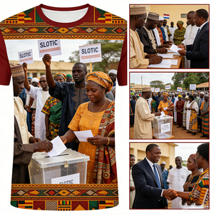 T-shirt promozionali in poliestere 100% da 130G, lavorate a maglia, ecologiche, personalizzabili con stampa completa del logo, per campagne africane e gruppi di riunioni - Product Image 6