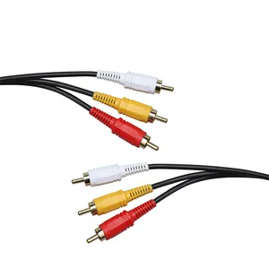 Jack Cáp màu đen 3 RCA kỹ thuật số Nam đến Nam âm thanh video cáp AV âm thanh 3 RCA âm thanh video cáp