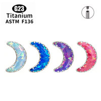 Piercing de Titanio ASTM F136, Forma de Corazón, Marquise, Pera, con Ópalo Incrustado, Labret, Piercing para Labio, Oreja, Tragus, Hélix, Joyería Corporal