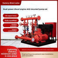 Ensemble de pompes diesel-électriques à double entraînement stabilisées en tension, intégrées sur châssis, modèle EDJ, en fonte, débit maximal de 720 GPM