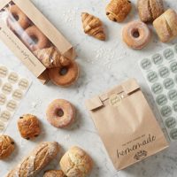 Sacs à pain en papier kraft à fond carré robustes avec fenêtre transparente pour l'emballage de produits de boulangerie et de snacks, vente en gros d'usine
