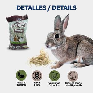 Foin naturel Yommy à la camomille 800g pour lapins et rongeurs, aliment riche en fibres, frais et plein de vitalité - Product Image 2